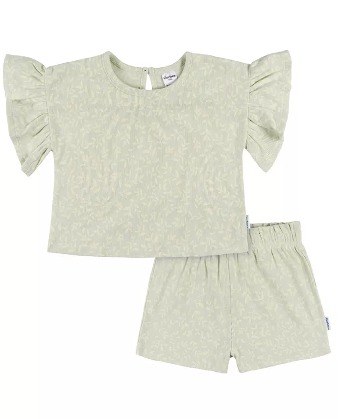 Комплект для девочки: футболка и шорты, розовый цветок, 18 месяцев Gerber, зеленый
Комплект для девочки: футболка и шорты, розовый цветок, 18 месяцев Gerber, зеленый