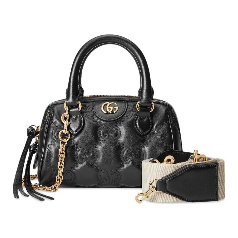 Сумка Gucci Love Parade GG Matelassé Top Handle, черный 
Сумка Gucci Love Parade GG Matelassé Top Handle, черный
