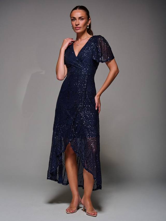 Платье с ангельскими рукавами и пайетками Jolie Moi, Navy
Платье с ангельскими рукавами и пайетками Jolie Moi, Navy