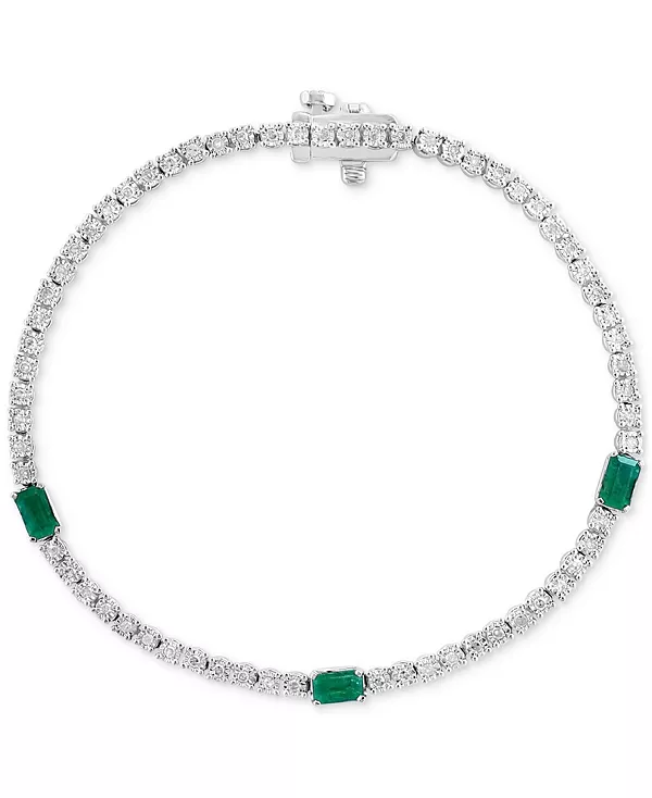 Теннисный браслет Effy из стерлингового серебра с изумрудами (3/4 карата) и бриллиантами (1/2 карата) Effy Collection, emerald
Теннисный браслет Effy из стерлингового серебра с изумрудами (3/4 карата) и бриллиантами (1/2 карата) Effy Collection, emerald