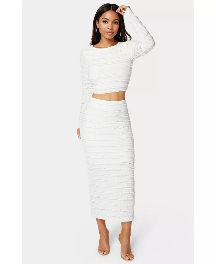 Женский комплект из двух частей юбки с кружевом и оборками Bebe, белый
Женский комплект из двух частей юбки с кружевом и оборками Bebe, белый