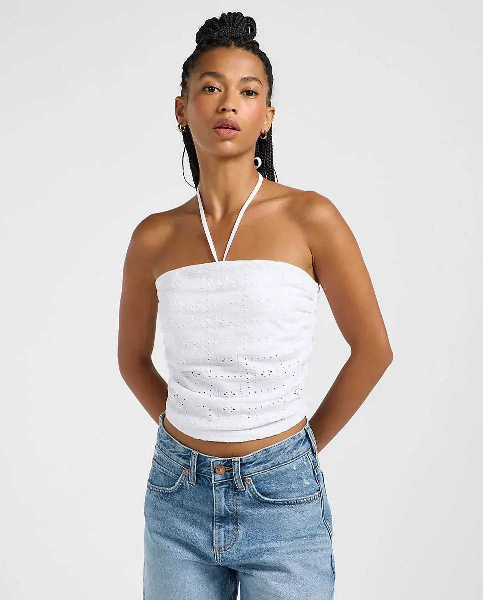 Женский топ с халтер-воротником и открытой спиной Lee, белый
Женский топ с халтер-воротником и открытой спиной Lee, белый