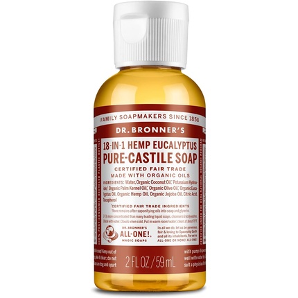 Органическое эвкалиптовое чисто-кастильское жидкое мыло 60 мл Dr. Bronner's
Органическое эвкалиптовое чисто-кастильское жидкое мыло 60 мл Dr. Bronner's