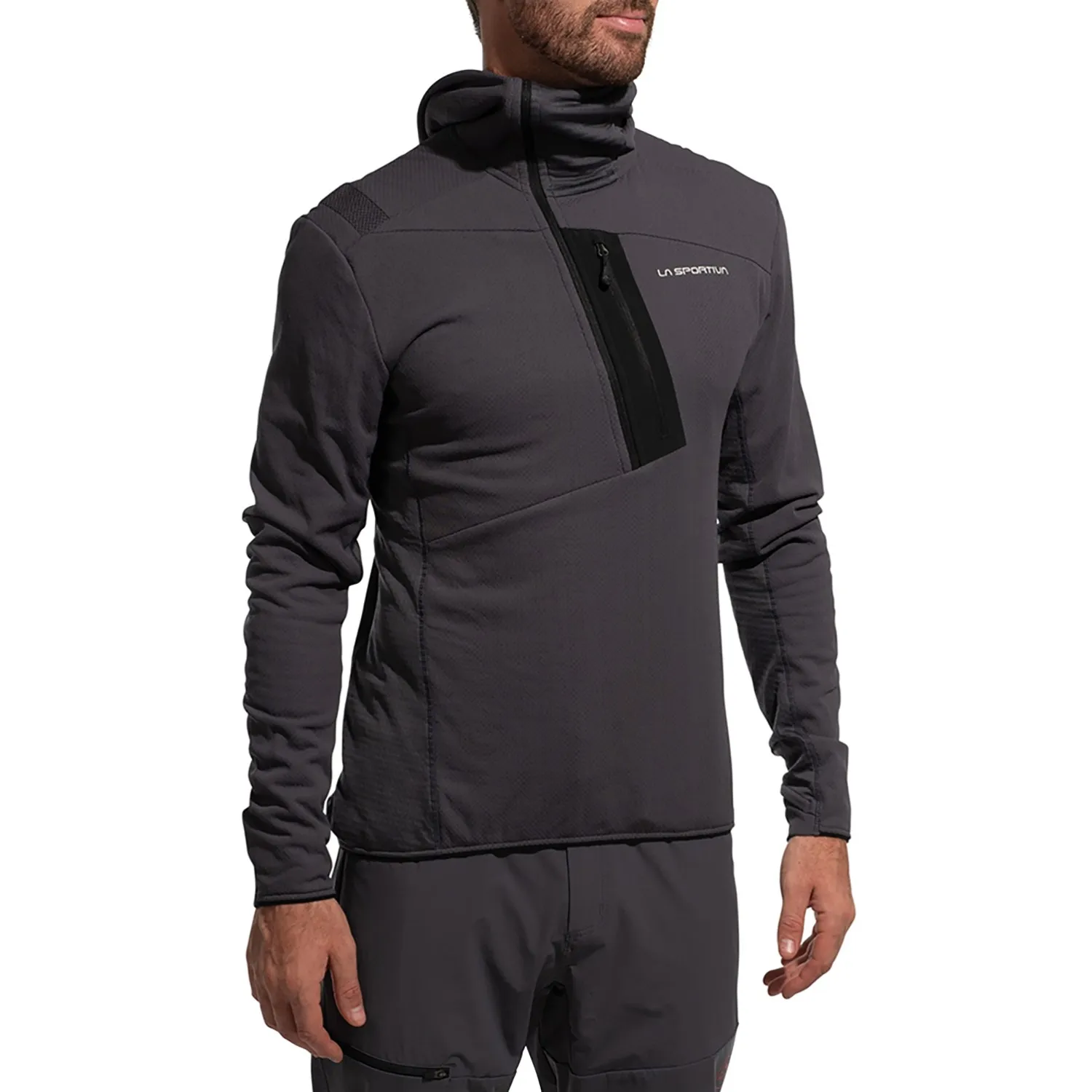 Большой пуловер на молнии с капюшоном - для мужчин La Sportiva, Onyx/Chalk 
Большой пуловер на молнии с капюшоном - для мужчин La Sportiva, Onyx/Chalk