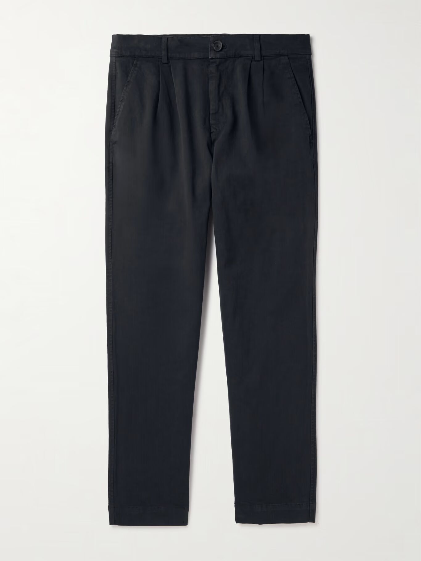 Зауженные плиссированные брюки из хлопчатобумажной саржи, окрашенные в готовом виде MR P., черный
Зауженные плиссированные брюки из хлопчатобумажной саржи, окрашенные в готовом виде MR P., черный