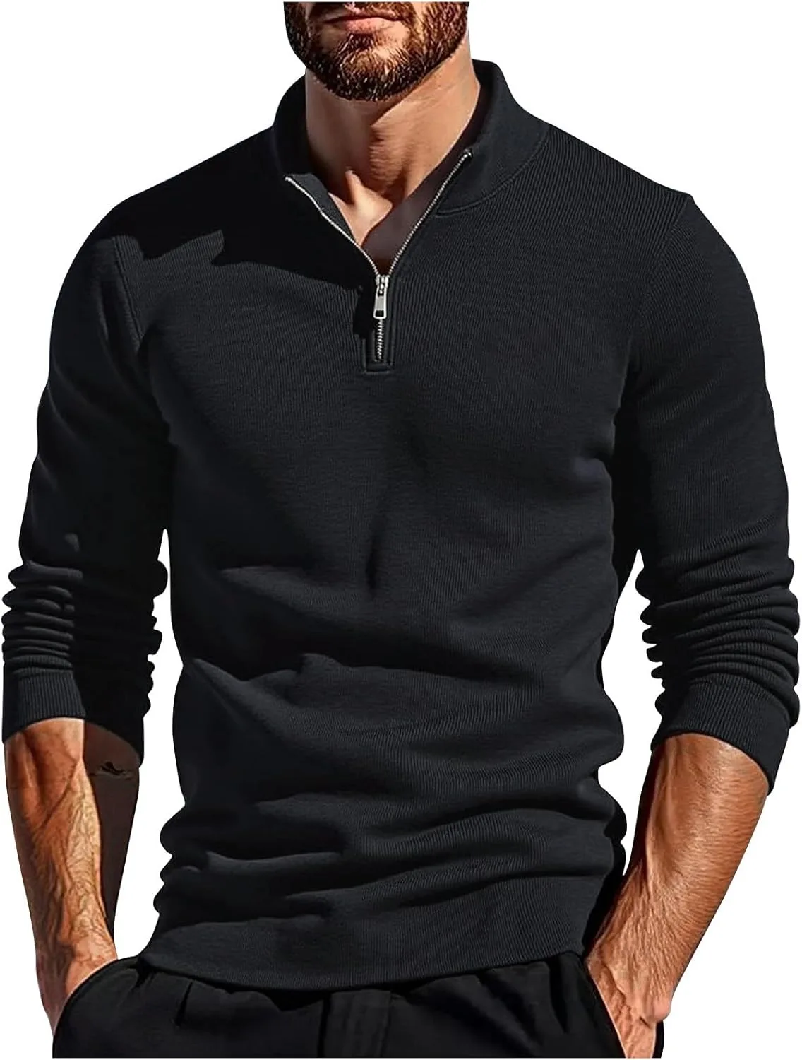 Мужской свитер с четвертью молнии Slim Fit
Мужской свитер с четвертью молнии Slim Fit