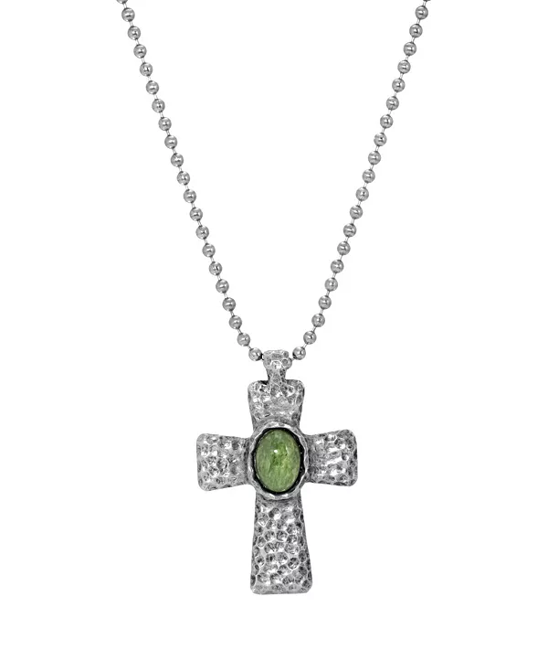 Мужское ожерелье из кованого металла серебристо-зеленого цвета с крестом Symbols Of Faith, green
Мужское ожерелье из кованого металла серебристо-зеленого цвета с крестом Symbols Of Faith, green
