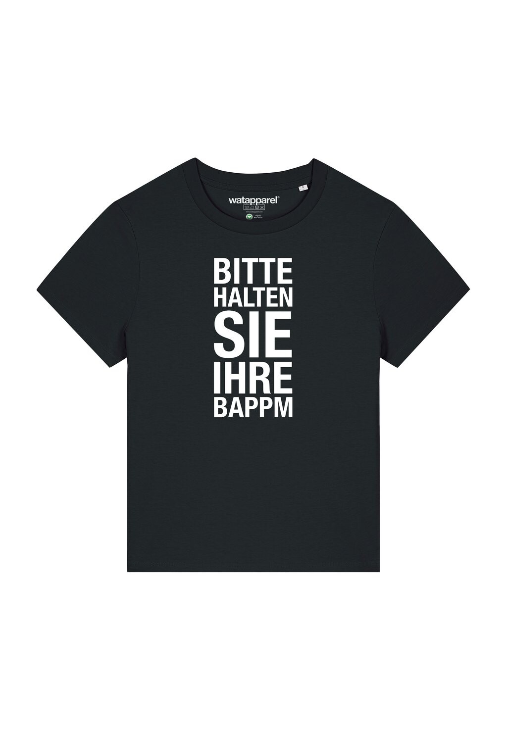 Футболка с принтом BITTE HALTEN SIE IHRE BAPPM watapparel, черный
Футболка с принтом BITTE HALTEN SIE IHRE BAPPM watapparel, черный