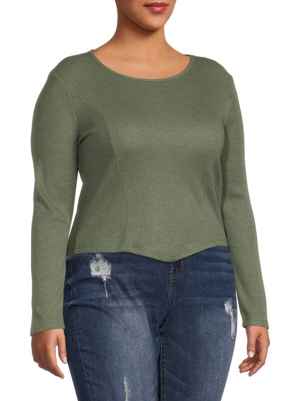 Топ Full Circle Trends плюс однотонный в рубчик, зеленый
Топ Full Circle Trends плюс однотонный в рубчик, зеленый