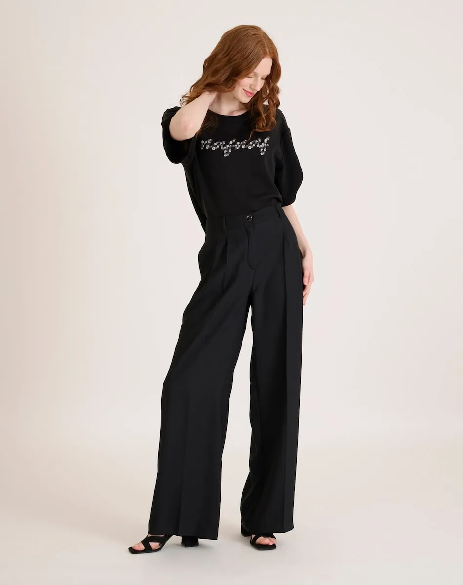 Женские простые брюки с высокой талией и широкими штанинами Naf Naf, черный
Женские простые брюки с высокой талией и широкими штанинами Naf Naf, черный