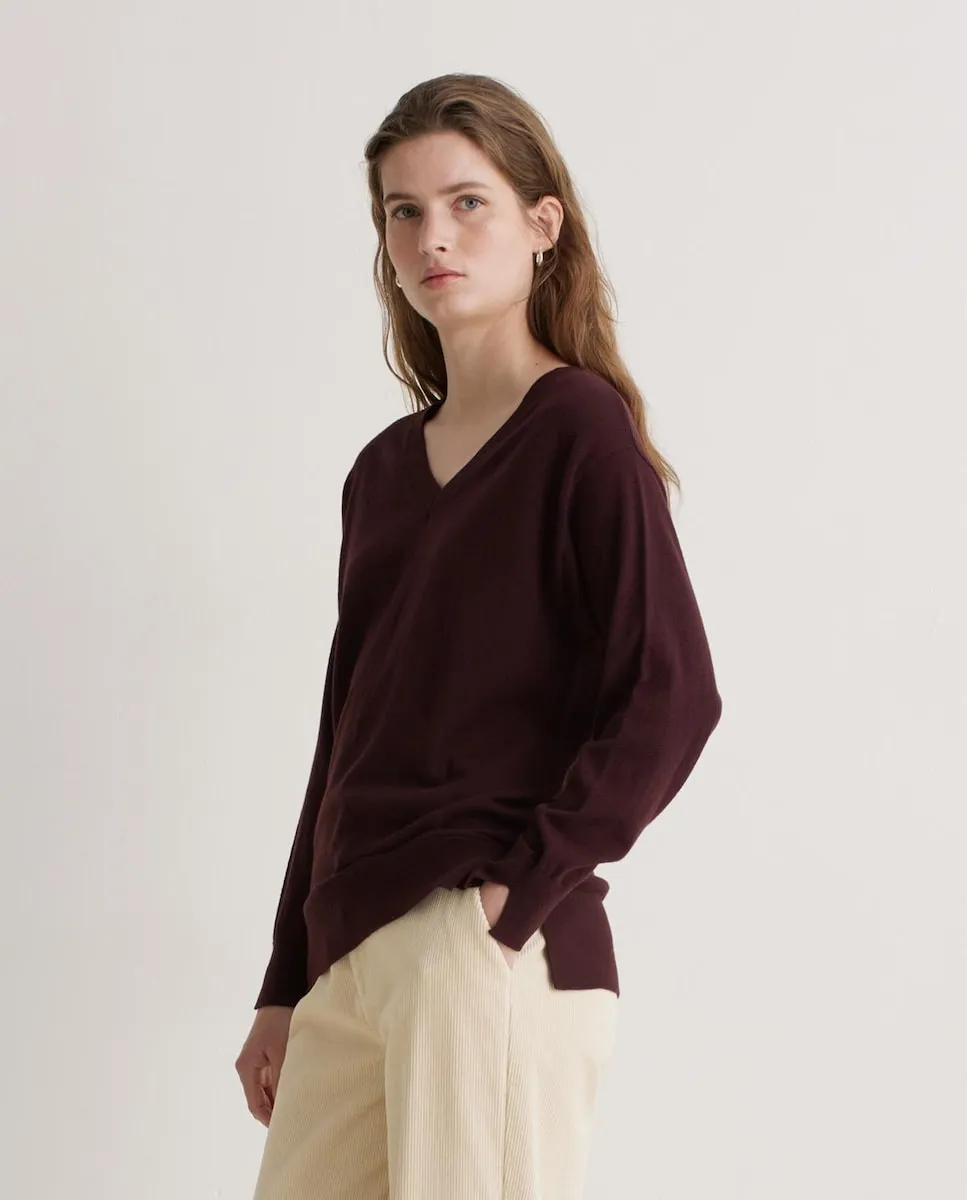 Женский джемпер с V-образным вырезом и разрезами на манжетах Yerse, гранатовый
Женский джемпер с V-образным вырезом и разрезами на манжетах Yerse, гранатовый