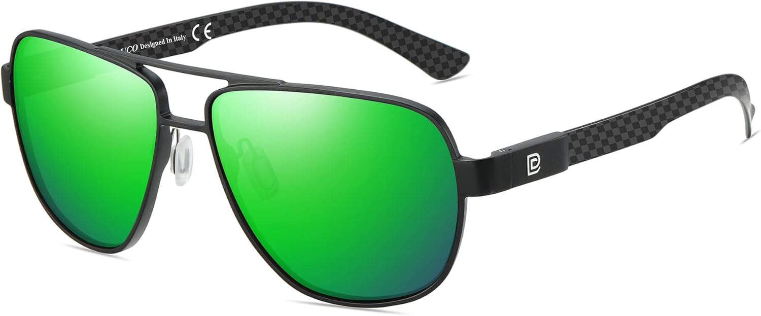 Солнцезащитные очки-авиаторы DUCO для мужчин, поляризованные, с защитой от УФ-излучения, дужки из углеродного волокна, мужские солнцезащитные очки для вождения 3051, Black Frame Green Lens
Солнцезащитные очки-авиаторы DUCO для мужчин, поляризованные, с защитой от УФ-излучения, дужки из углеродного волокна, мужские солнцезащитные очки для вождения 3051, Black Frame Green Lens