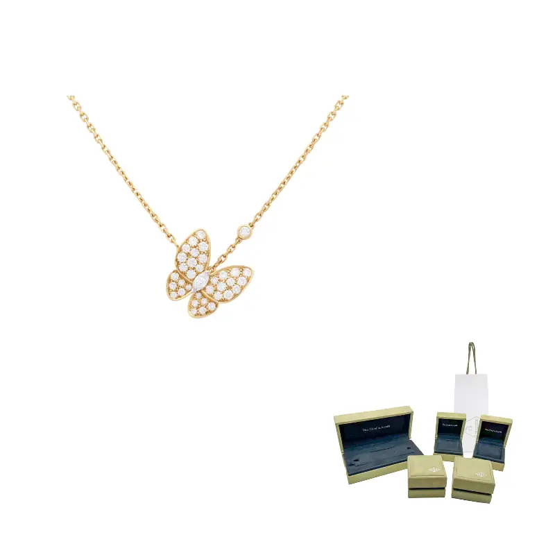 Van Cleef & Arpels Две серии бабочек 18-каратное золото, бриллиантовое ожерелье женское
Van Cleef & Arpels Две серии бабочек 18-каратное золото, бриллиантовое ожерелье женское
