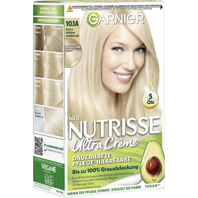 Краска для волос Ultra Crème Coloration Permanent Care 10.1A Extra Cool Light Blonde Garnier, 1 шт.
Краска для волос Ultra Crème Coloration Permanent Care 10.1A Extra Cool Light Blonde Garnier, 1 шт.