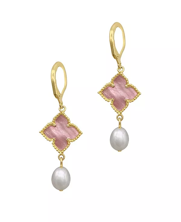 Серьги-Подвески с цветами и жемчугом, покрытые 14-каратным золотом, с имитацией розового перламутра Adornia, pink
Серьги-Подвески с цветами и жемчугом, покрытые 14-каратным золотом, с имитацией розового перламутра Adornia, pink