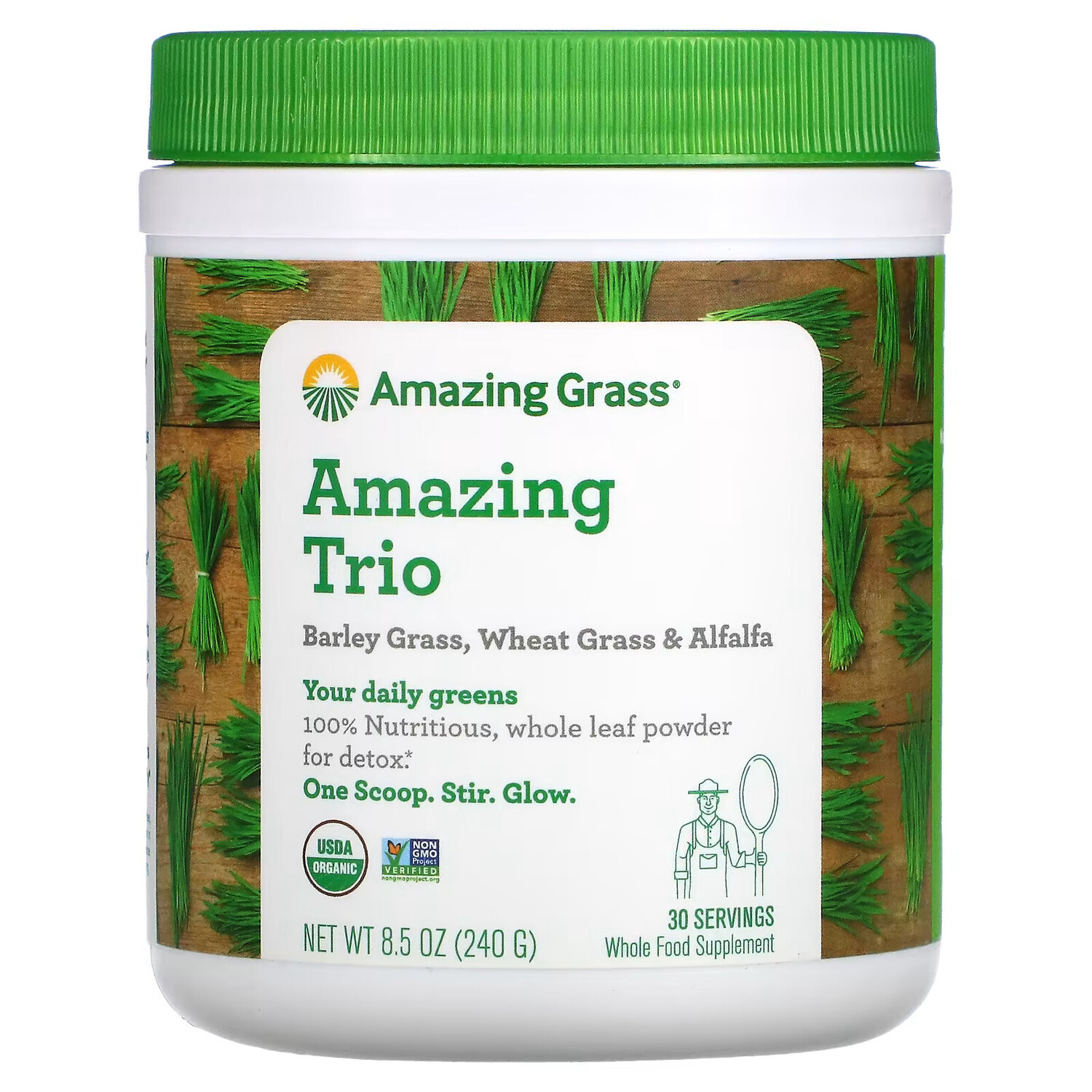 Amazing Grass, Amazing Trio, ростки ячменя, ростки пшеницы и люцерна, 240 г (8,5 унции)
Amazing Grass, Amazing Trio, ростки ячменя, ростки пшеницы и люцерна, 240 г (8,5 унции)