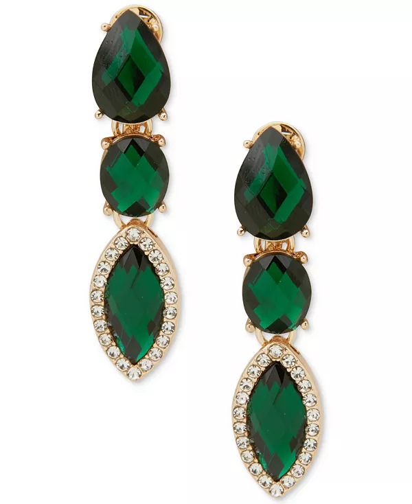Серьги-Линейки из золотистого стекла и камня Anne Klein, green
Серьги-Линейки из золотистого стекла и камня Anne Klein, green