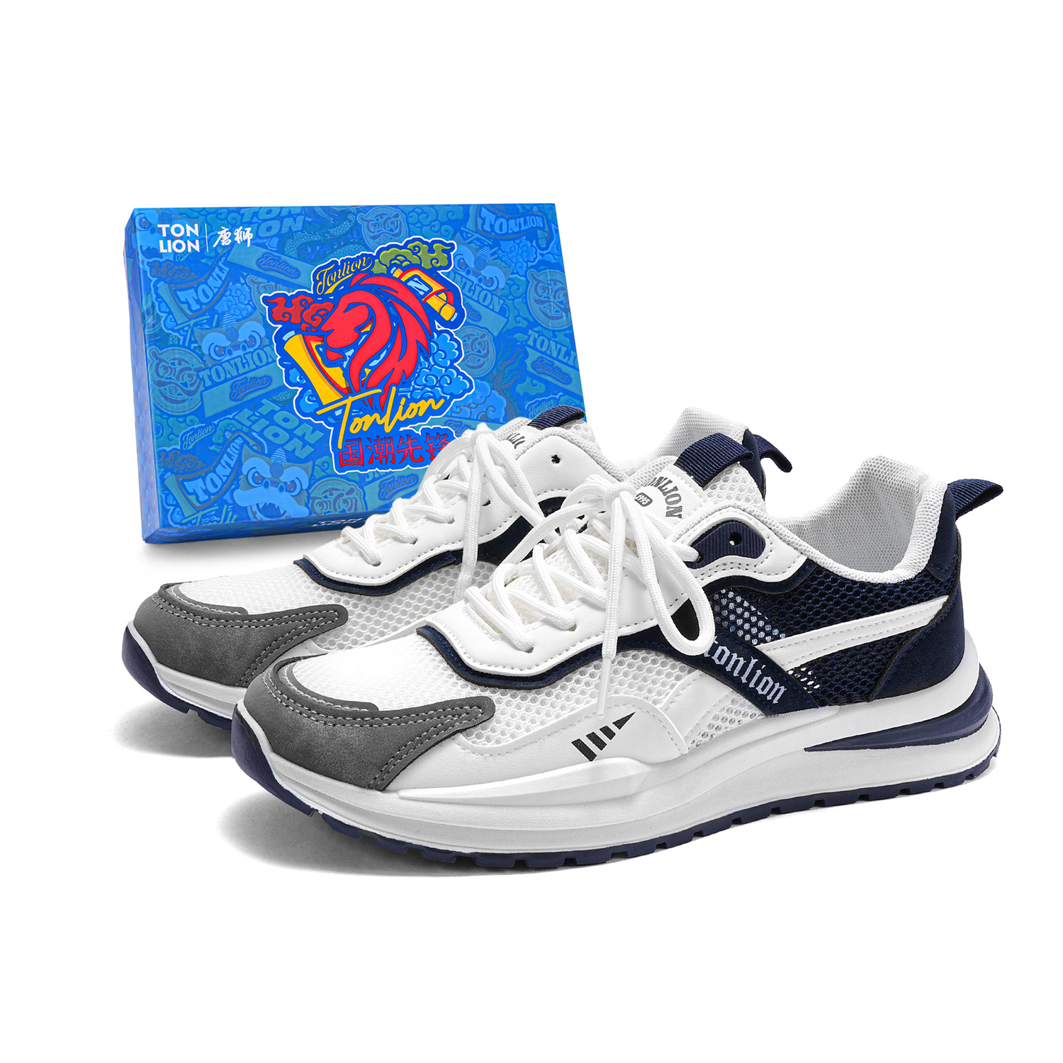 Tonlion Мужские низкие беговые кроссовки бело-голубые (дышащие), цвет White Blue (Breathable)
Tonlion Мужские низкие беговые кроссовки бело-голубые (дышащие), цвет White Blue (Breathable)