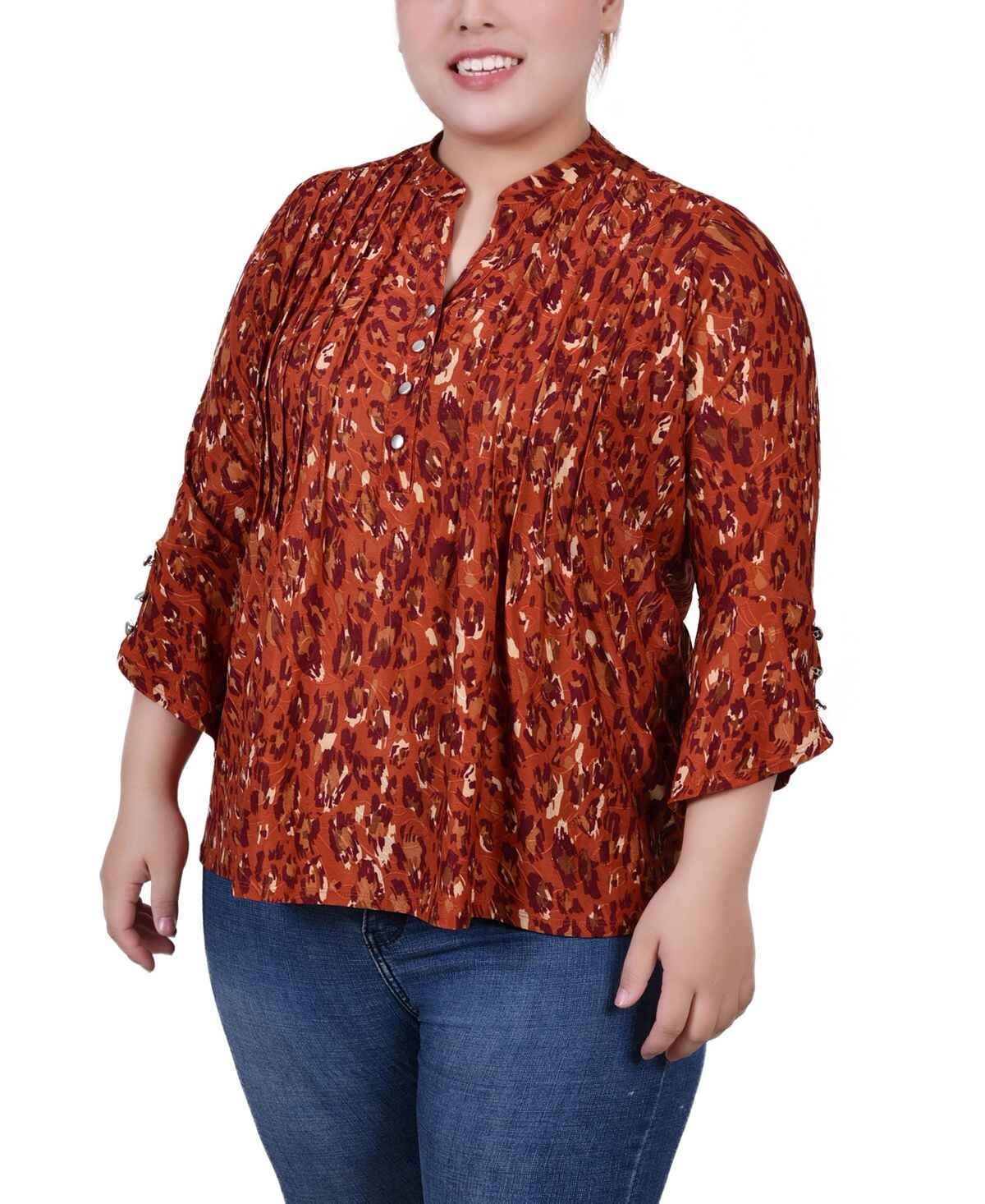 Плюс размер топ с y-образным вырезом и рукавом 3/4 с напуском NY Collection, мульти
Плюс размер топ с y-образным вырезом и рукавом 3/4 с напуском NY Collection, мульти