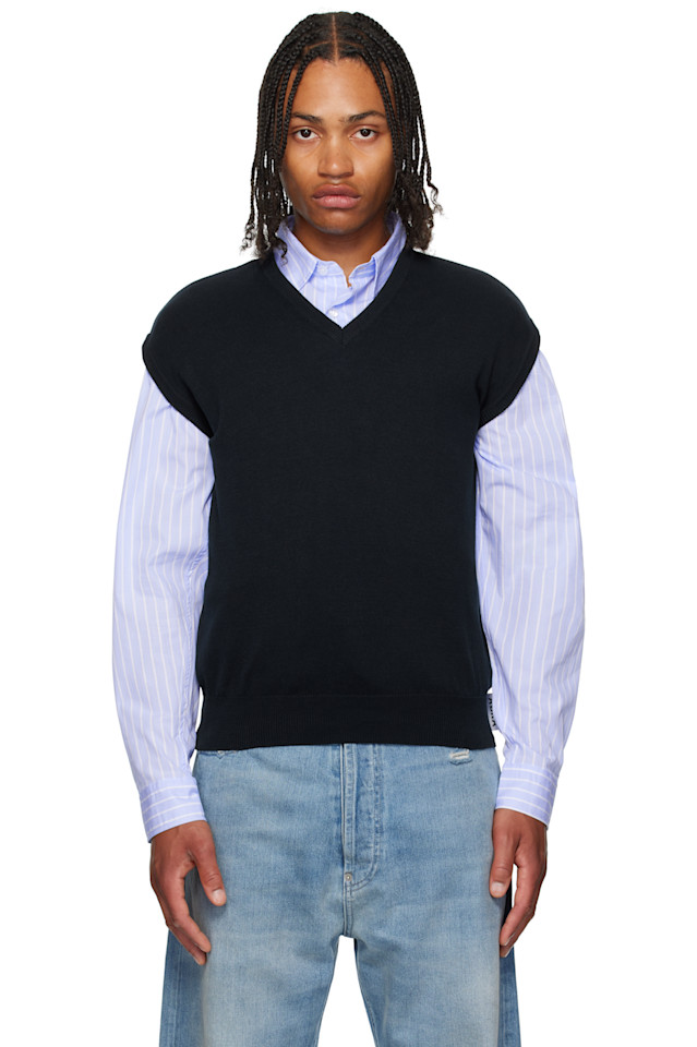 эксклюзивный вязаный жилет Ssense цвета navy Abra, синий
эксклюзивный вязаный жилет Ssense цвета navy Abra, синий