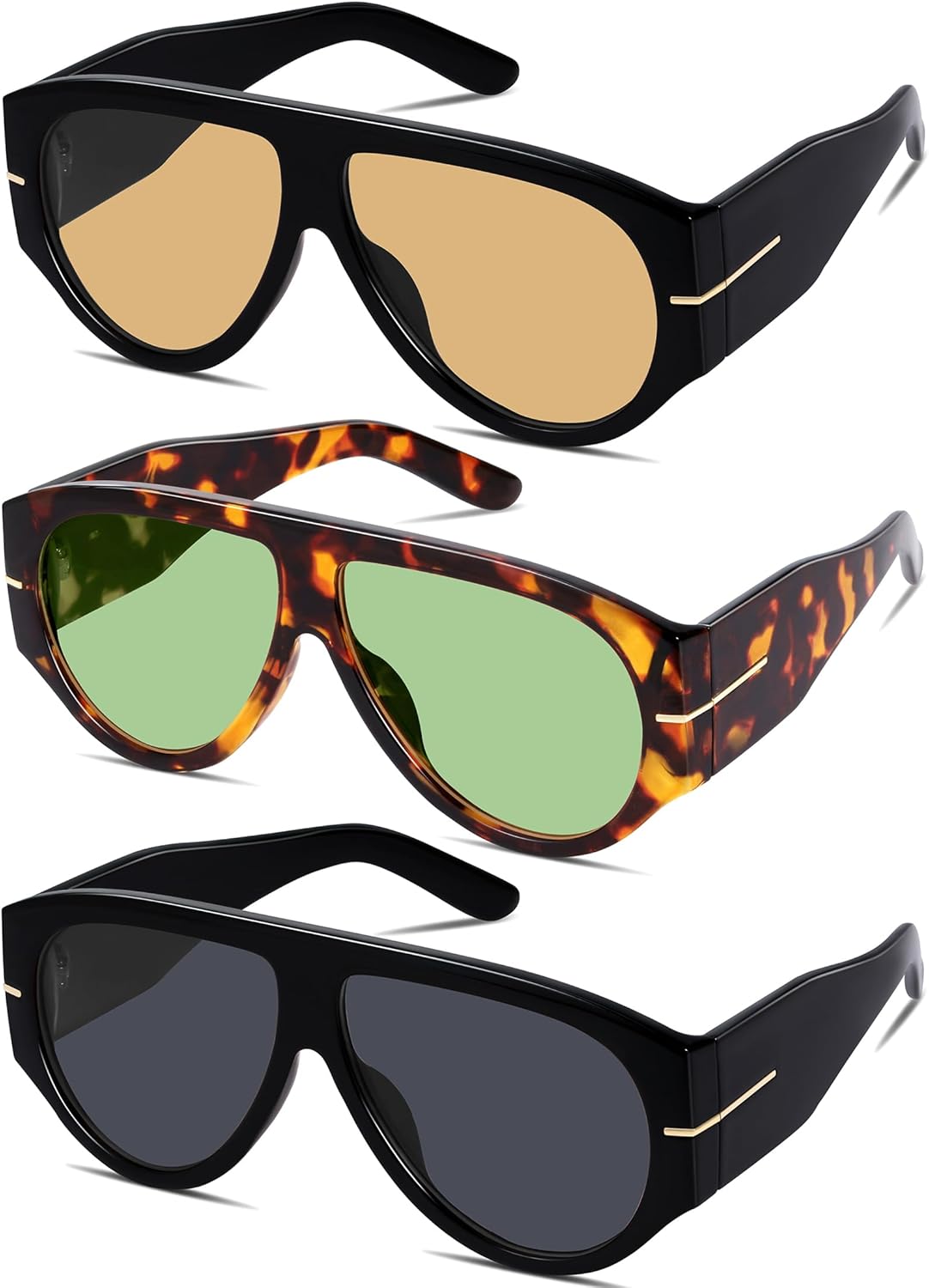 Солнцезащитные очки GRFISIA Oversized Retro Aviator для женщин и мужчин в стиле 70-х с толстой оправой, винтажный стиль, защита от УФ-излучения, D=black Gray+black Champagne+tortoise Light Green
Солнцезащитные очки GRFISIA Oversized Retro Aviator для женщин и мужчин в стиле 70-х с толстой оправой, винтажный стиль, защита от УФ-излучения, D=black Gray+black Champagne+tortoise Light Green