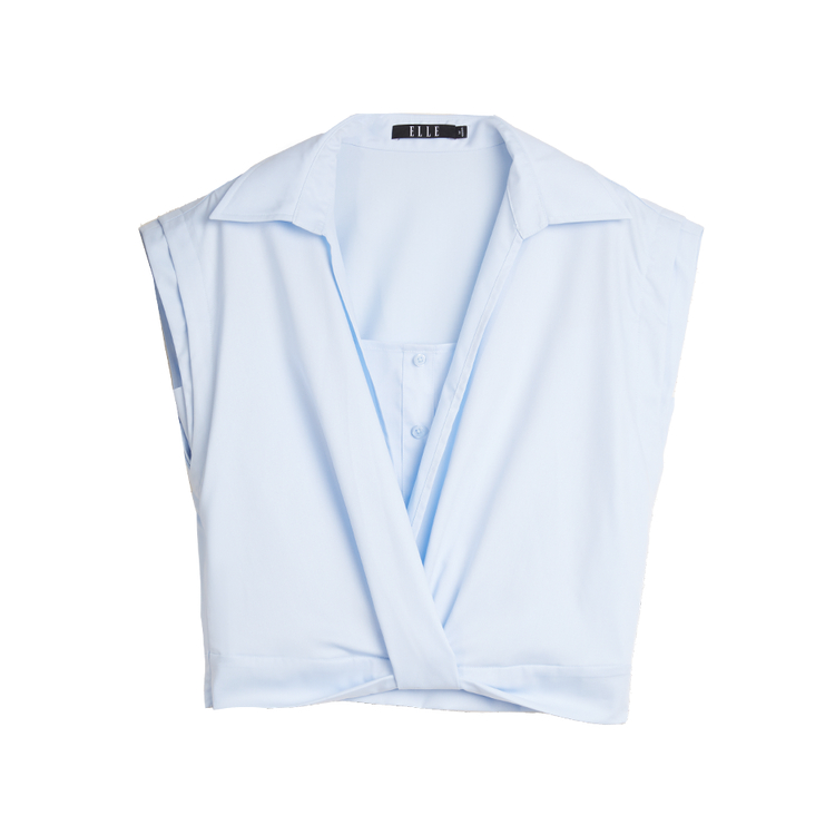 ELLE Блузка Women's Blue Lapel Moderate Mock Two Piece
ELLE Блузка Women's Blue Lapel Moderate Mock Two Piece