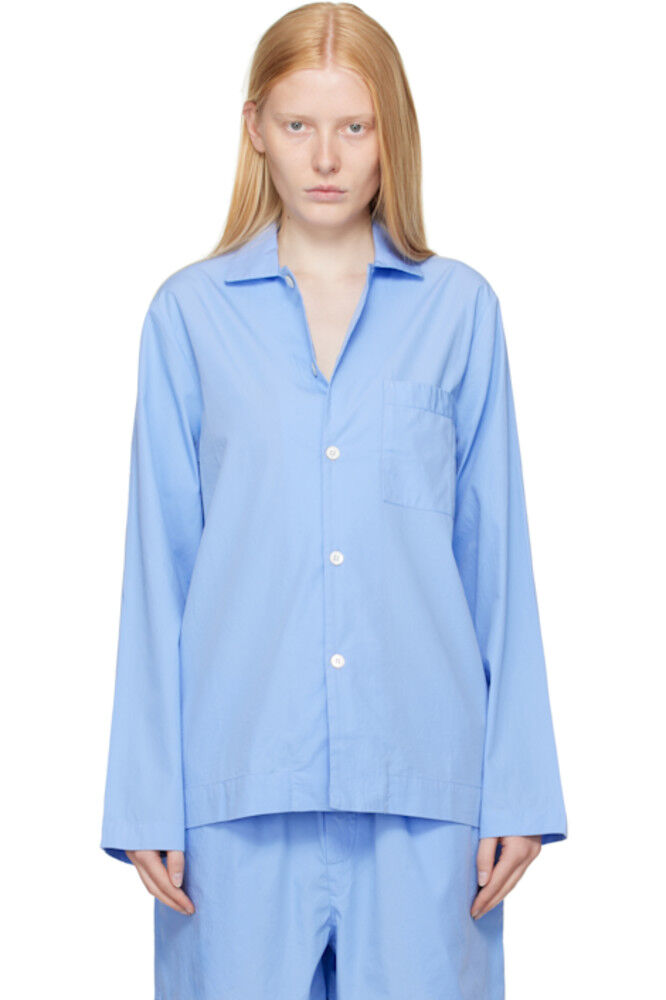 Синяя поплиновая пижамная рубашка с длинными рукавами Tekla
Синяя поплиновая пижамная рубашка с длинными рукавами Tekla