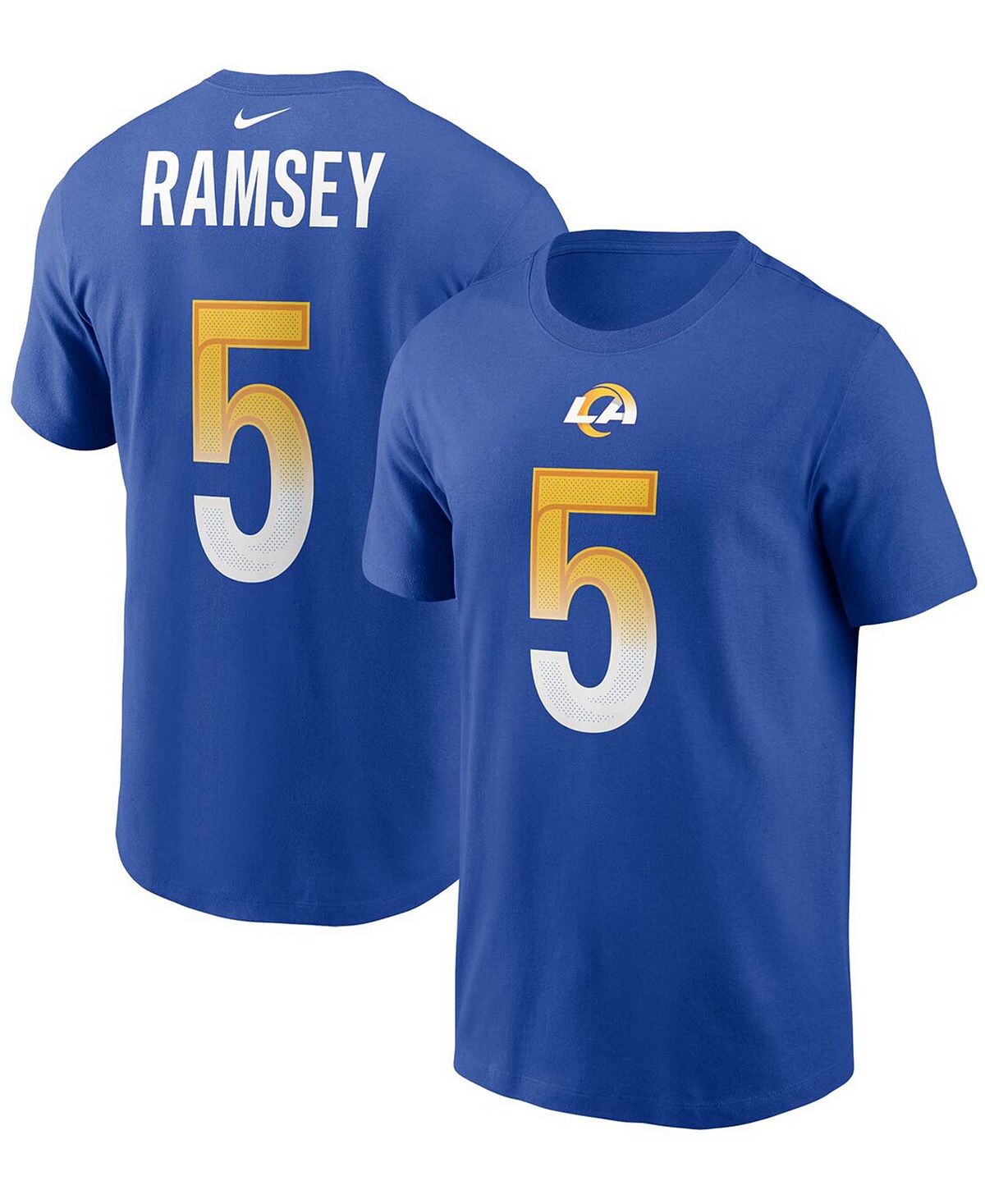 Мужская футболка Jalen Ramsey Royal Los Angeles Rams с именем игрока и номером Nike
Мужская футболка Jalen Ramsey Royal Los Angeles Rams с именем игрока и номером Nike
