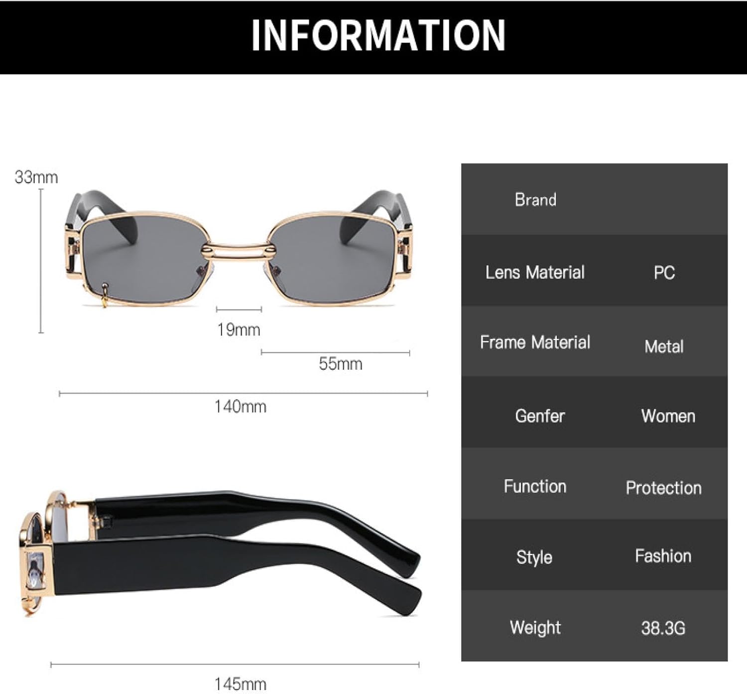 Модные маленькие прямоугольные панк-солнцезащитные очки для женщин, винтажное металлическое кольцо, украшение для мужчин, солнцезащитные очки с защитой от УФ-излучения UV400 WNCKSQ, Pink Gradient
Модные маленькие прямоугольные панк-солнцезащитные очки для женщин, винтажное металлическое кольцо, украшение для мужчин, солнцезащитные очки с защитой от УФ-излучения UV400 WNCKSQ, Pink Gradient