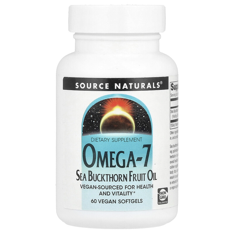 Source Naturals, Omega-7, Масло плодов облепихи, 60 вегетарианских мягких таблеток
Source Naturals, Omega-7, Масло плодов облепихи, 60 вегетарианских мягких таблеток