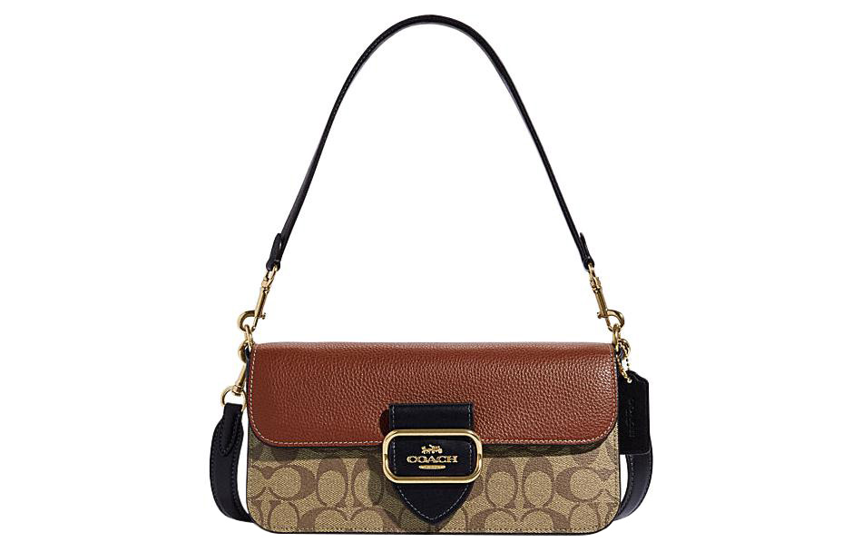 Сумка через плечо из телячьей кожи большая женская цвета хаки и коричневый COACH
Сумка через плечо из телячьей кожи большая женская цвета хаки и коричневый COACH