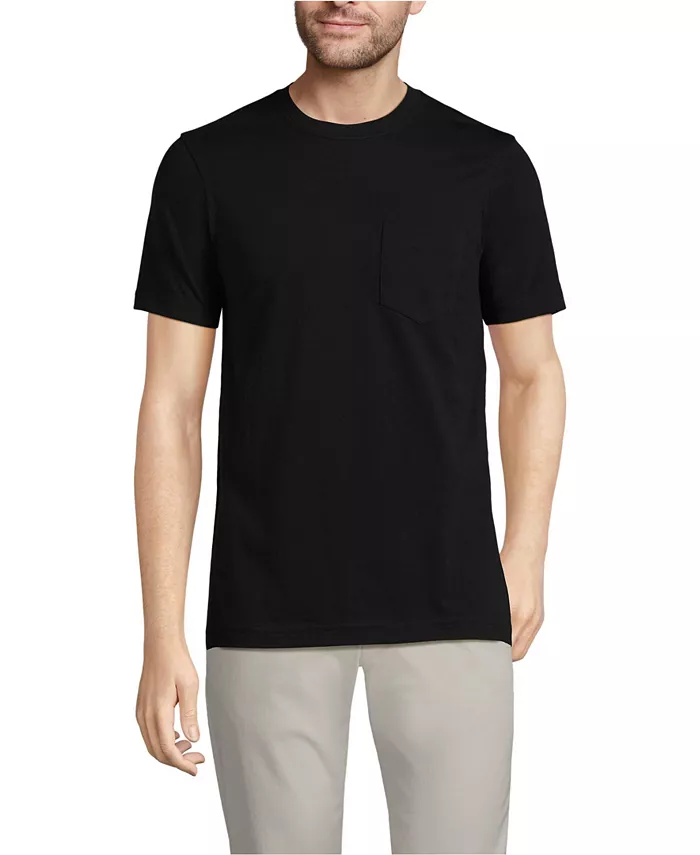 Мужская хлопковая футболка с коротким рукавом Supima с карманом Lands' End, черный
Мужская хлопковая футболка с коротким рукавом Supima с карманом Lands' End, черный