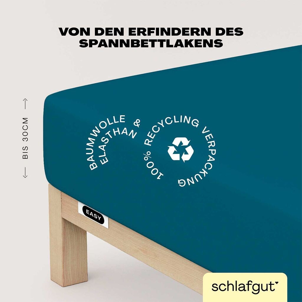 Schlafgut Easy Jersey Простыня с эластаном на подгонке 180x200 – 200x220 см Простыня Petrol с глубокой подгонкой из смеси хлопка
Schlafgut Easy Jersey Простыня с эластаном на подгонке 180x200 – 200x220 см Простыня Petrol с глубокой подгонкой из смеси хлопка