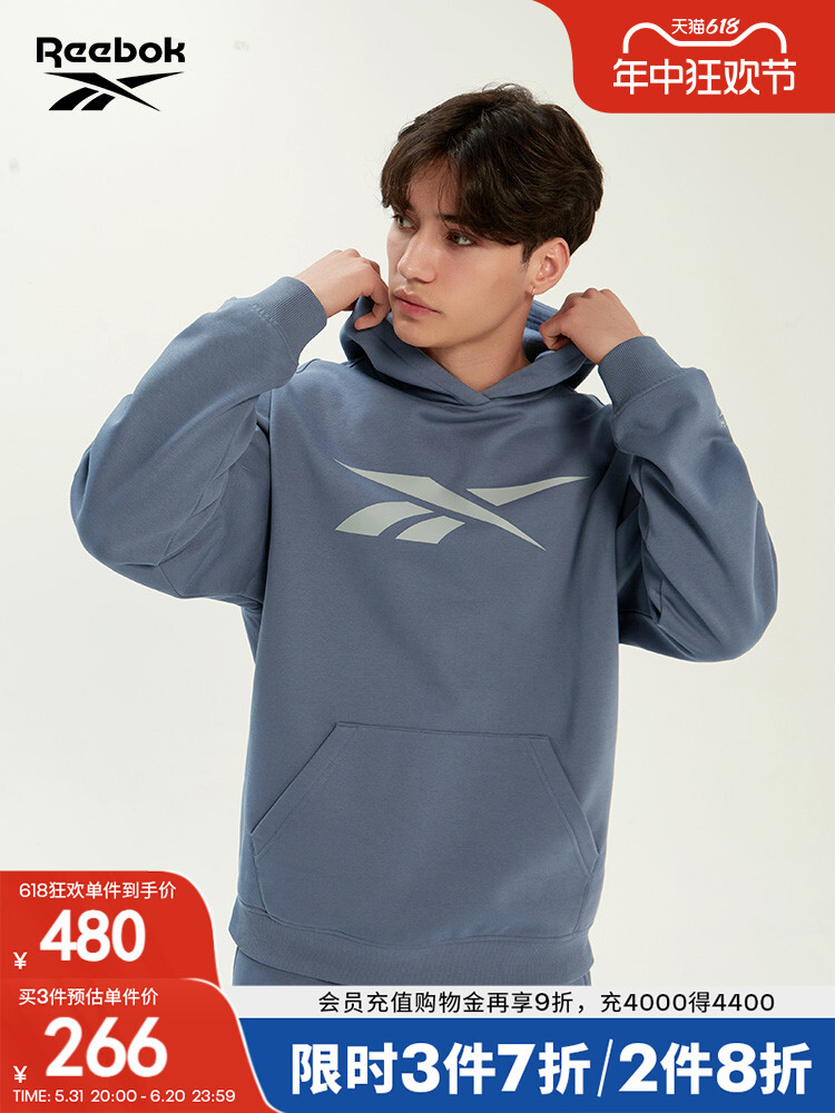 Пуловер классический Reebok с капюшоном, черный
Пуловер классический Reebok с капюшоном, черный