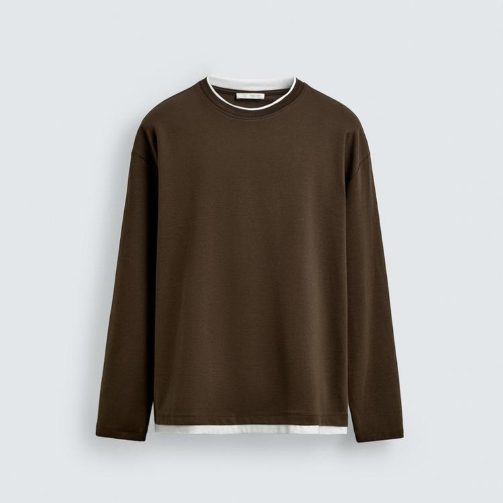 Футболка Zara With Contrast Double-layer Hems, коричневый
Футболка Zara With Contrast Double-layer Hems, коричневый