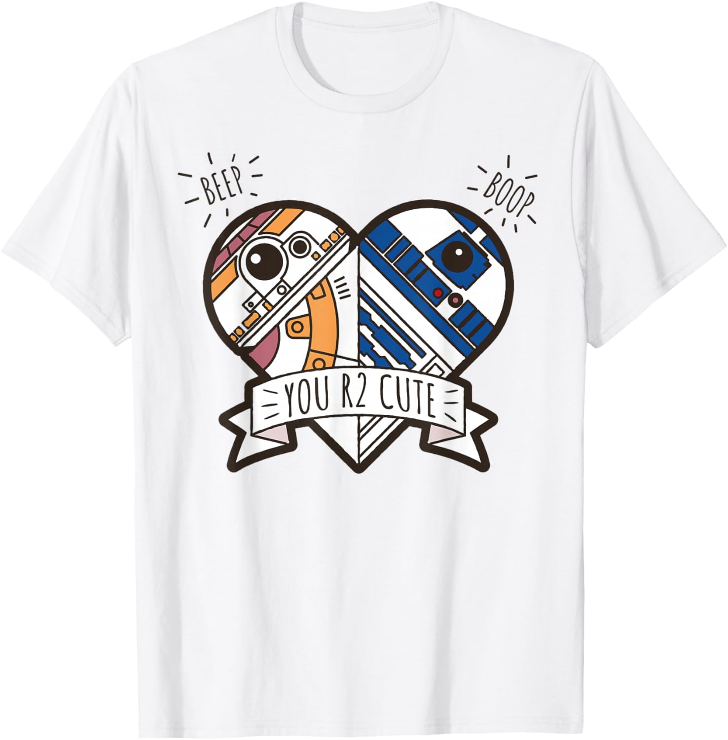 Футболка с изображением дроида R2-D2 BB-8 из Звездных войн в форме сердца, ко Дню святого Валентина, белая Star Wars
Футболка с изображением дроида R2-D2 BB-8 из Звездных войн в форме сердца, ко Дню святого Валентина, белая Star Wars