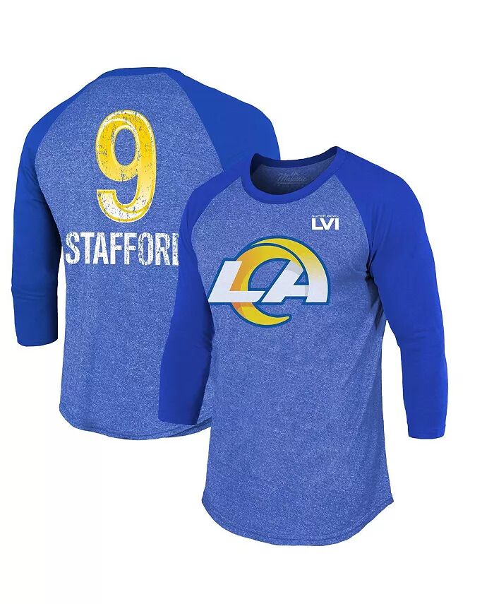 Мужская футболка с рукавом 3/4 и именем Matthew Stafford Royal Los Angeles Rams Super Bowl LVI Majestic
Мужская футболка с рукавом 3/4 и именем Matthew Stafford Royal Los Angeles Rams Super Bowl LVI Majestic
