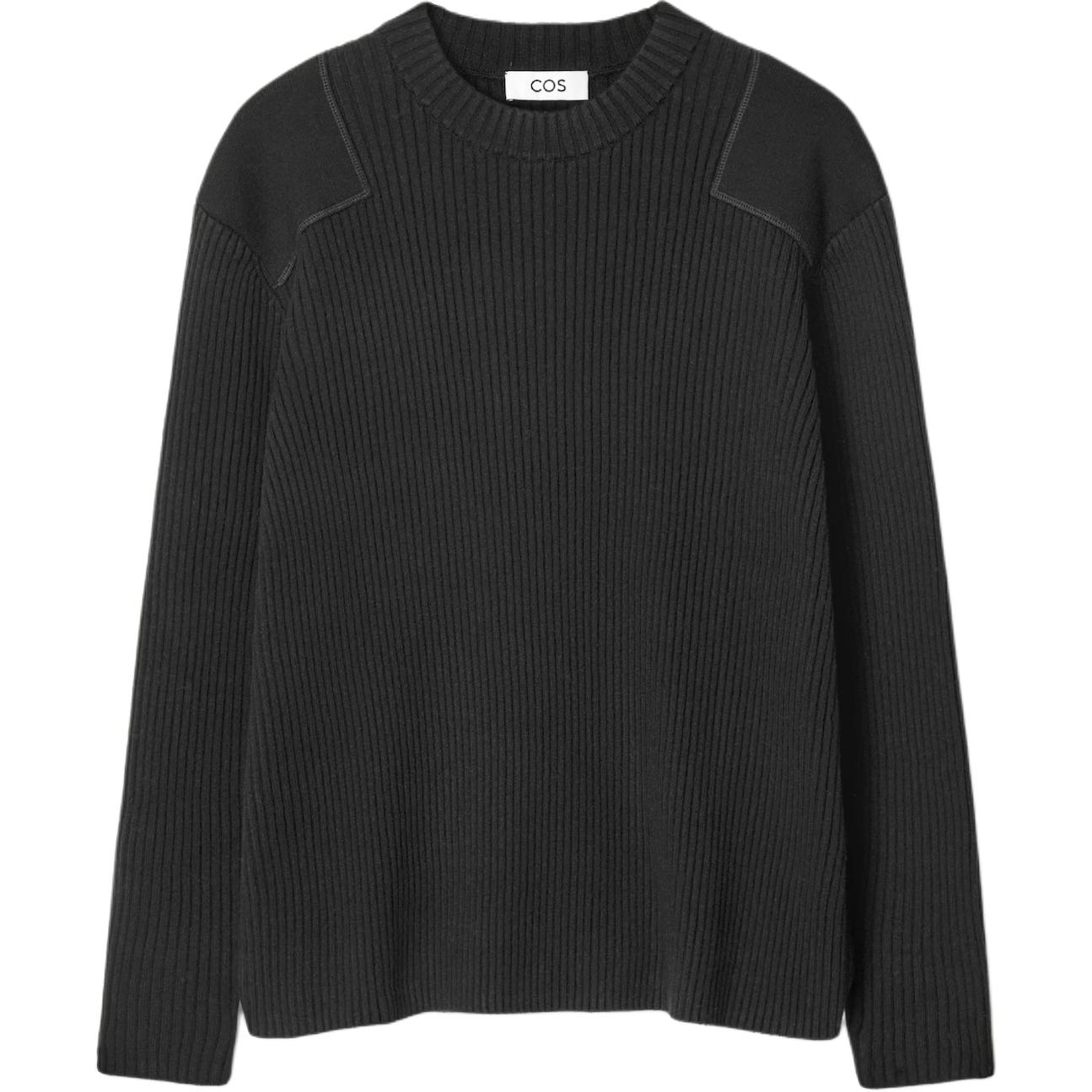 COS Мужской черный свитер с круглым вырезом, средней жесткости
COS Мужской черный свитер с круглым вырезом, средней жесткости