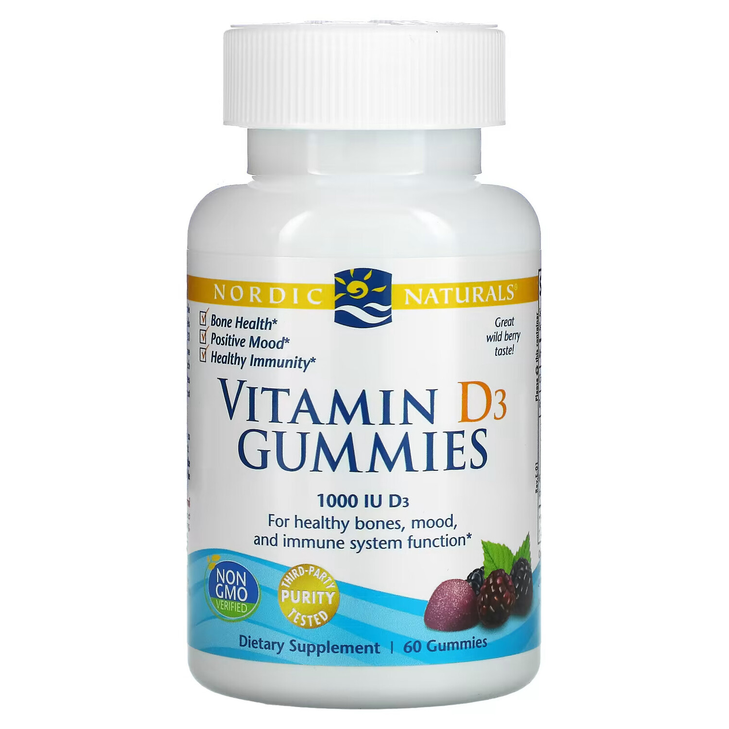 Nordic Naturals, Жевательные таблетки с витамином D3, со вкусом лесных ягод, 1000 МЕ, 60 шт.
Nordic Naturals, Жевательные таблетки с витамином D3, со вкусом лесных ягод, 1000 МЕ, 60 шт.