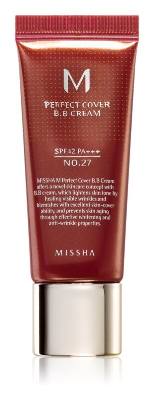 BB-крем с очень высоким УФ-фильтром, маленькая упаковка Missha M Perfect Cover, оттенок No. 27 Honey Beige SPF 42/PA+++ 20 мл
BB-крем с очень высоким УФ-фильтром, маленькая упаковка Missha M Perfect Cover, оттенок No. 27 Honey Beige SPF 42/PA+++ 20 мл