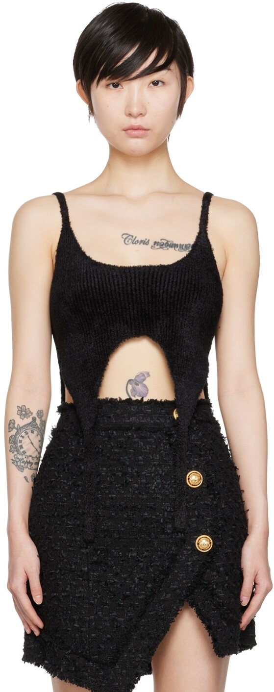 Черная майка из вискозы Balmain
Черная майка из вискозы Balmain