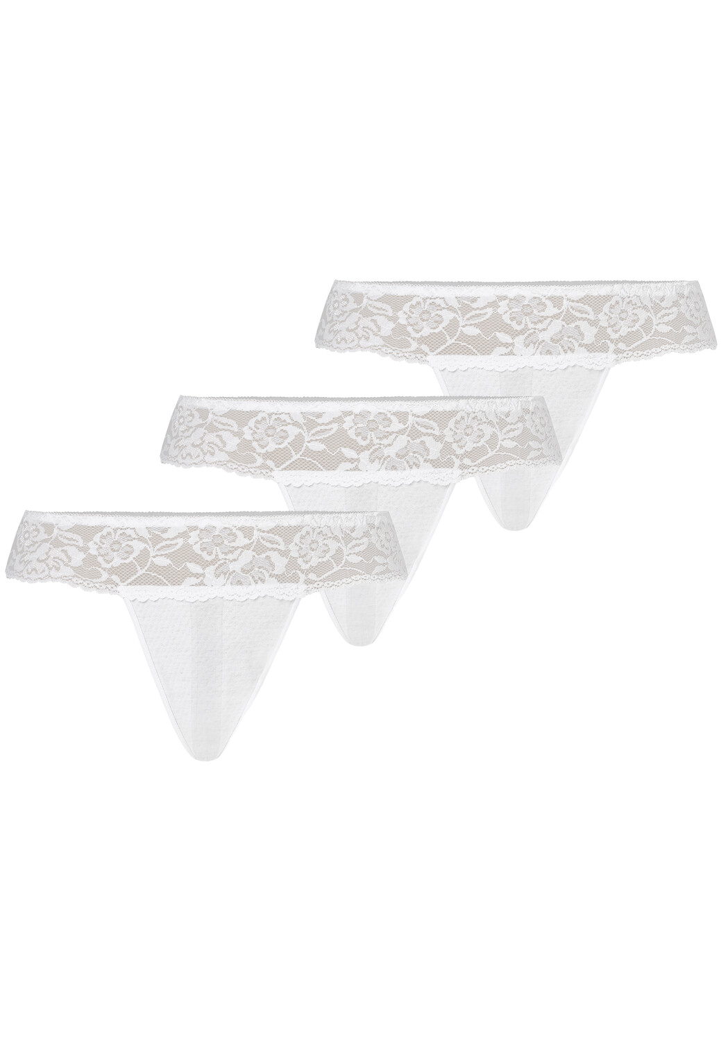 Стринги Teyli 3 шт: Damen Tanga mit floraler Spitze Comfo, белый 
Стринги Teyli 3 шт: Damen Tanga mit floraler Spitze Comfo, белый
