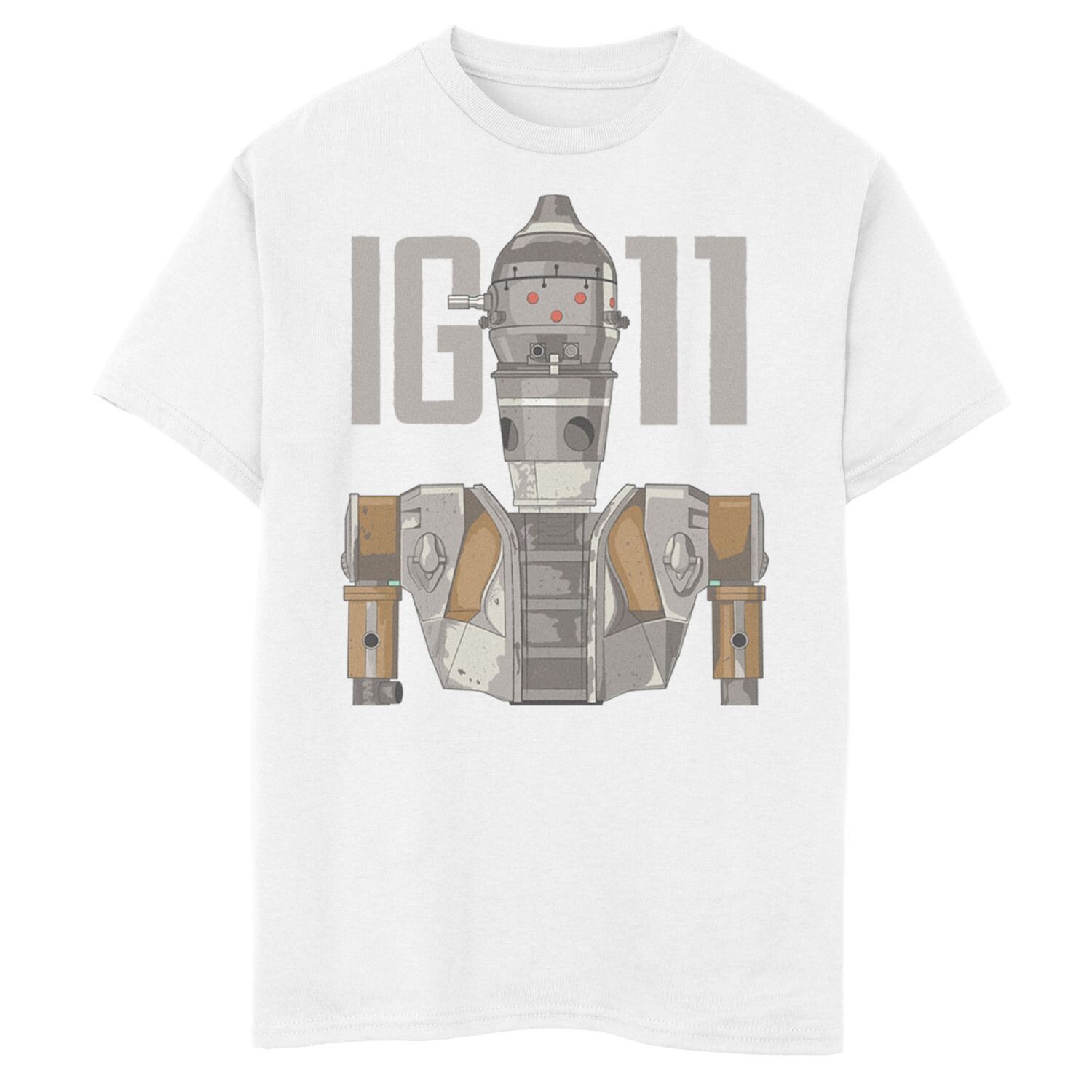 Футболка с простым портретом и рисунком «Звездные войны: Мандалорец» IG-11 для мальчиков 8–20 лет Star Wars, белый