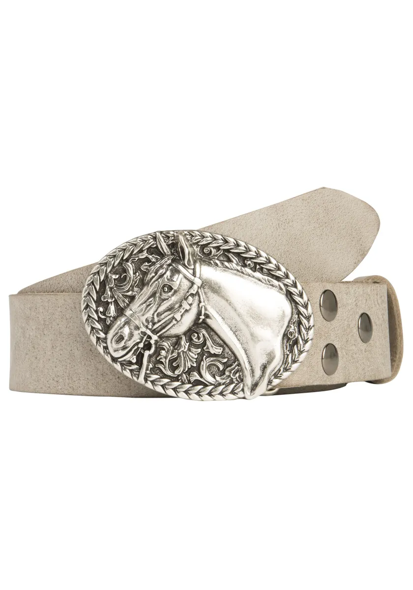 Ремень кожаный LIFEBULT by showroom 019°, со сменной застежкой "Horse Head Oval" Rettungsring By Showroom 019°, серый 
Ремень кожаный LIFEBULT by showroom 019°, со сменной застежкой "Horse Head Oval" Rettungsring By Showroom 019°, серый