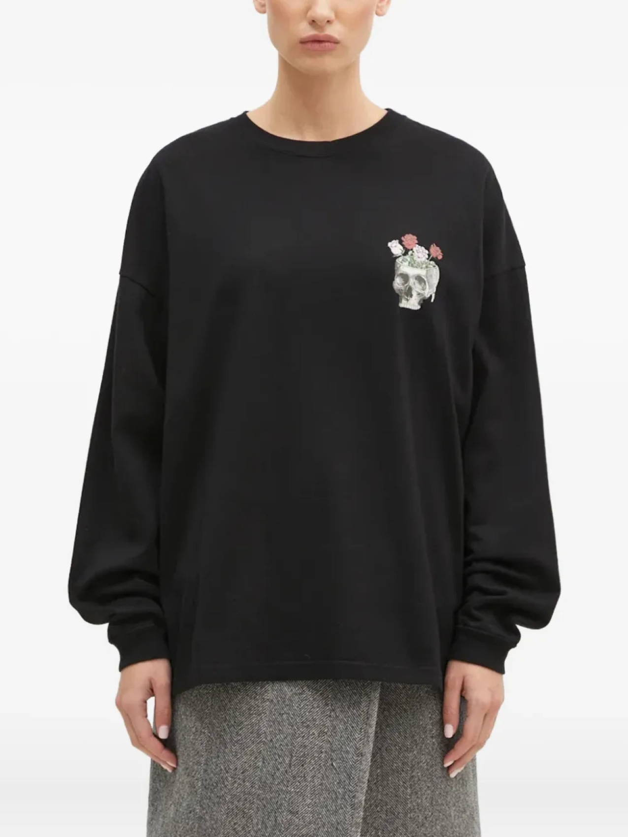 Топ с длинными рукавами и графическим принтом Undercover, черный 
Топ с длинными рукавами и графическим принтом Undercover, черный