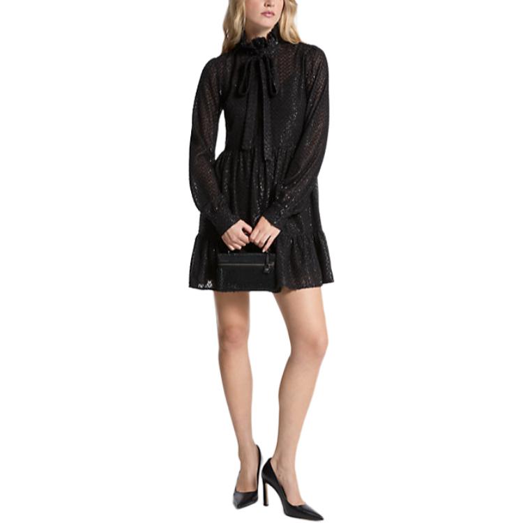 Металлический клип Жаккардовое мини-платье MICHAEL KORS, черный
Металлический клип Жаккардовое мини-платье MICHAEL KORS, черный