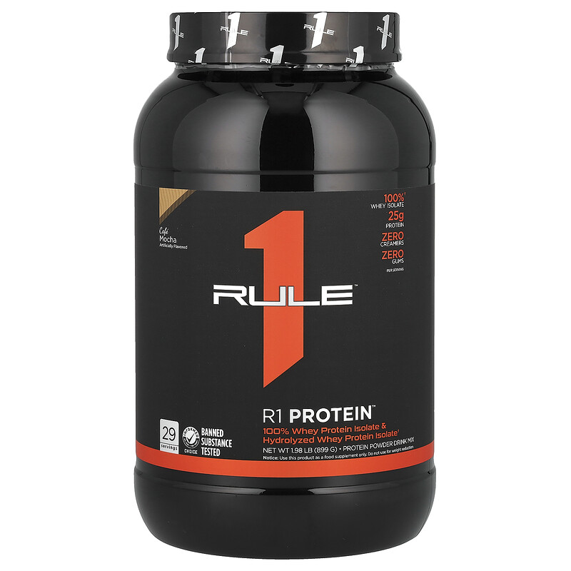 Rule One Proteins, R1 протеиновая смесь для приготовления напитка, со вкусом кофе мокко, 899 г (1,98 фунта)
Rule One Proteins, R1 протеиновая смесь для приготовления напитка, со вкусом кофе мокко, 899 г (1,98 фунта)