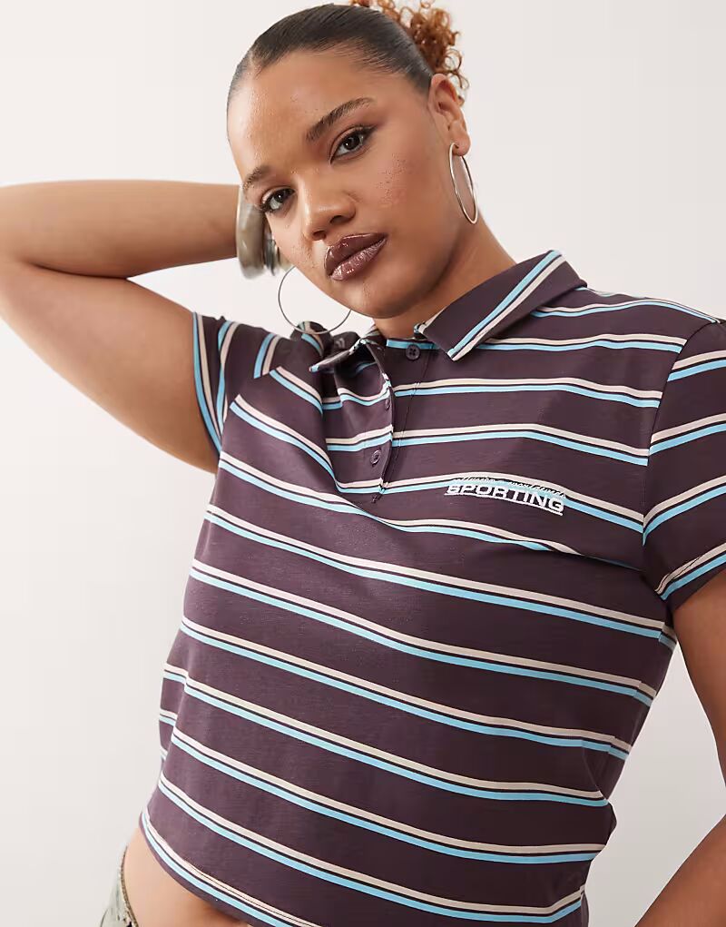 Поло COLLUSION Plus в полоску, коричневого цвета
Поло COLLUSION Plus в полоску, коричневого цвета