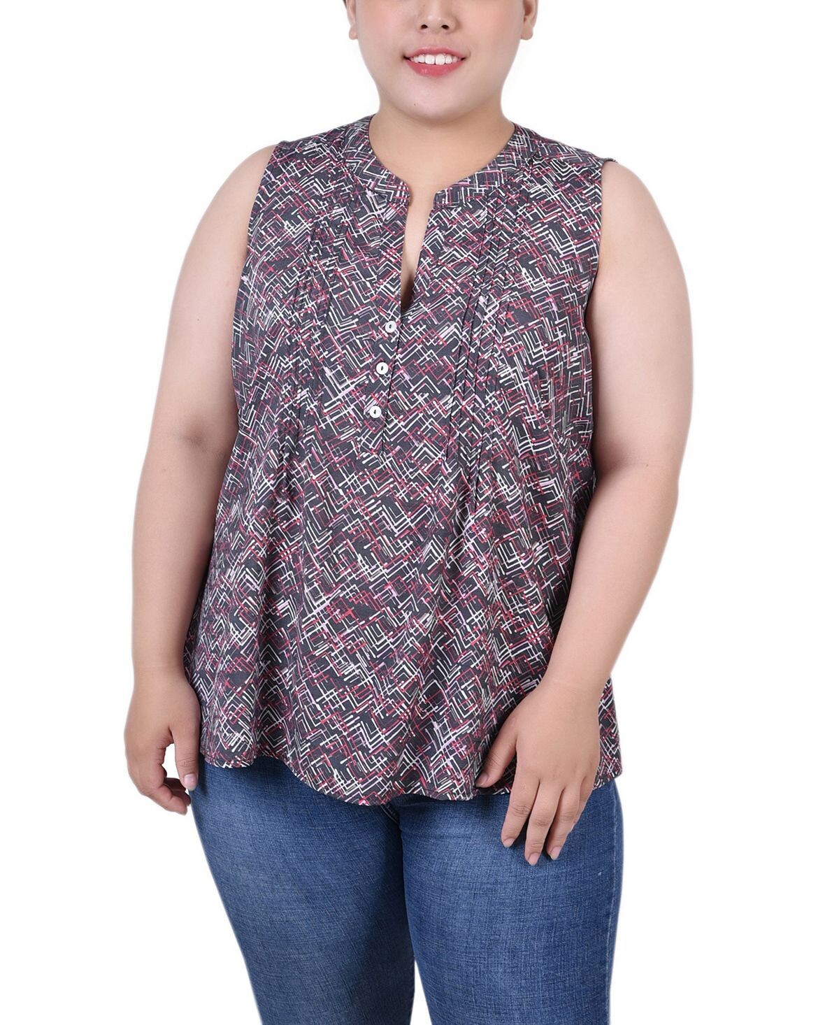 Плюс размер блуза без рукавов с защипами NY Collection, мульти
Плюс размер блуза без рукавов с защипами NY Collection, мульти