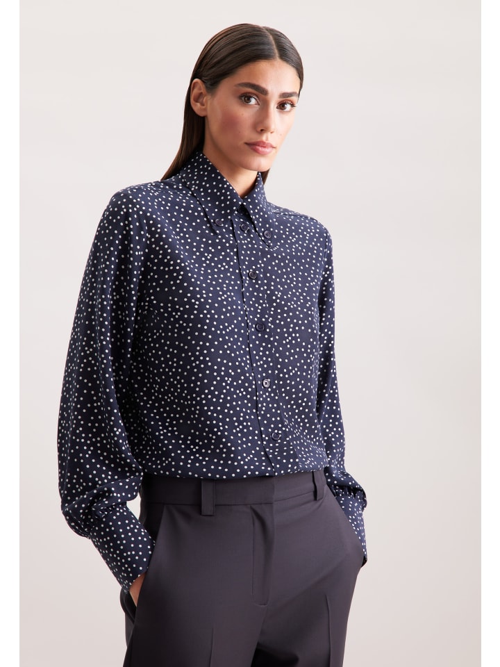 Блузка-рубашка обычной длины темно-синего цвета Seidensticker
Блузка-рубашка обычной длины темно-синего цвета Seidensticker